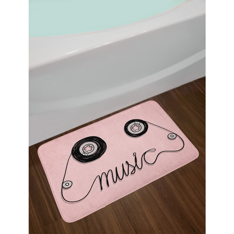 Music Cassette Tape Art Bath Mat