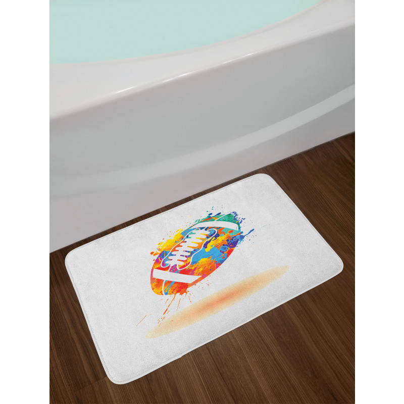 Rugby Ball Splash Effect Bath Mat