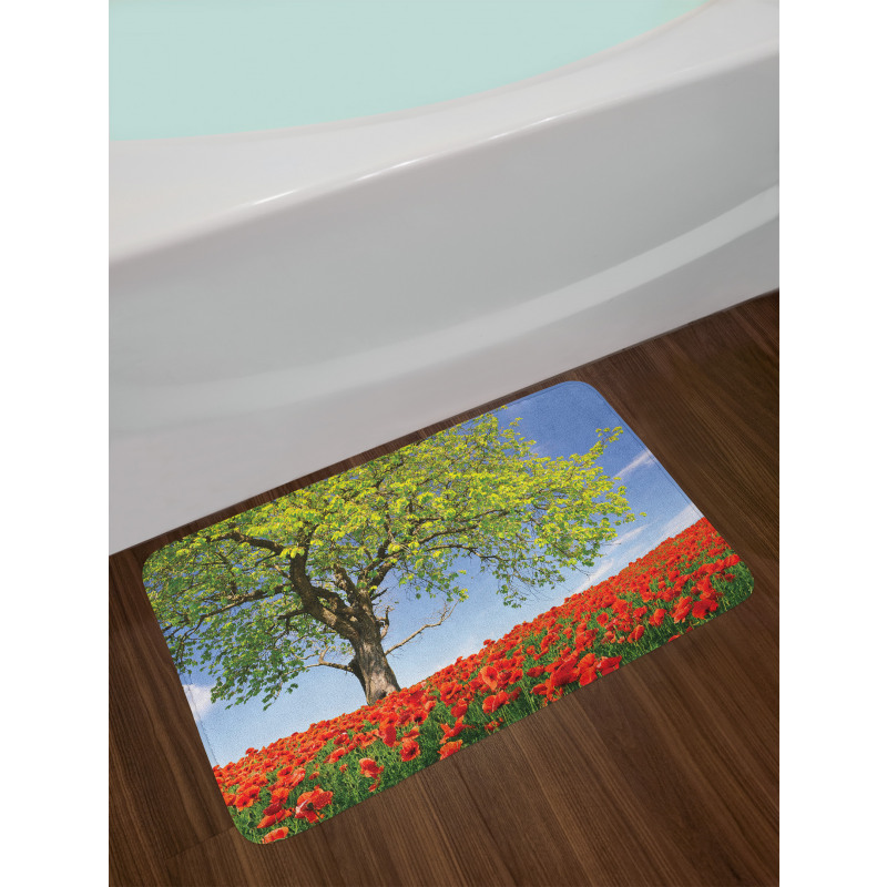 Spring Scenery Flowers Bath Mat