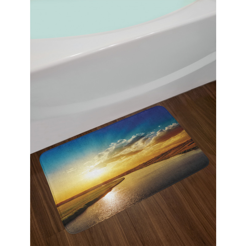 Dreamy Sunset on River Bath Mat