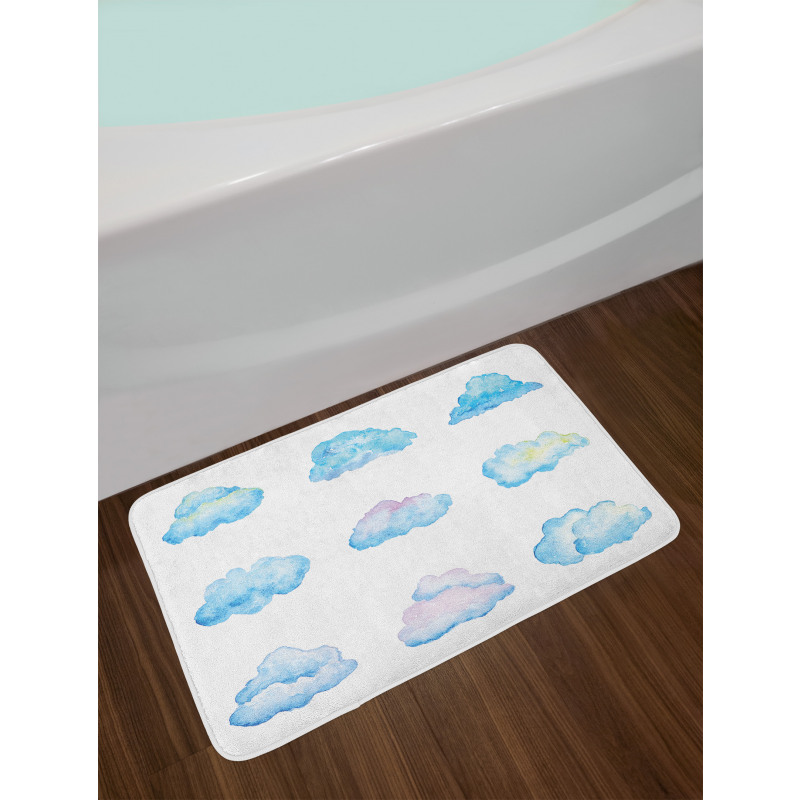 Cartoon Fluffy Clouds Bath Mat