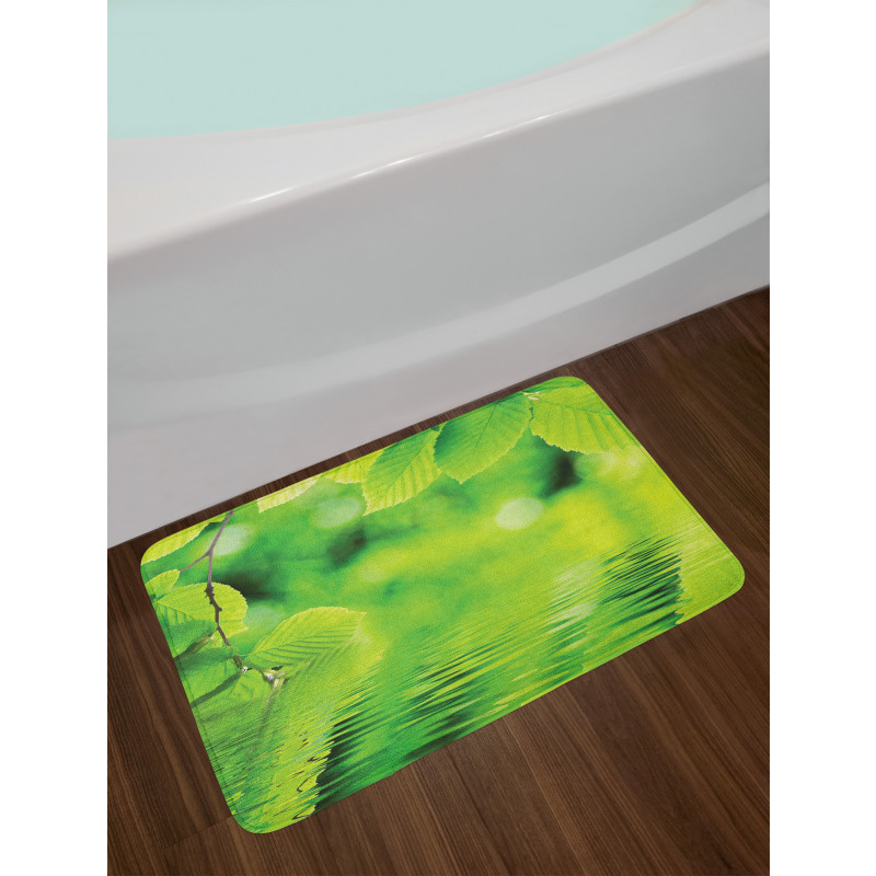 Leaves and River Peace Bath Mat