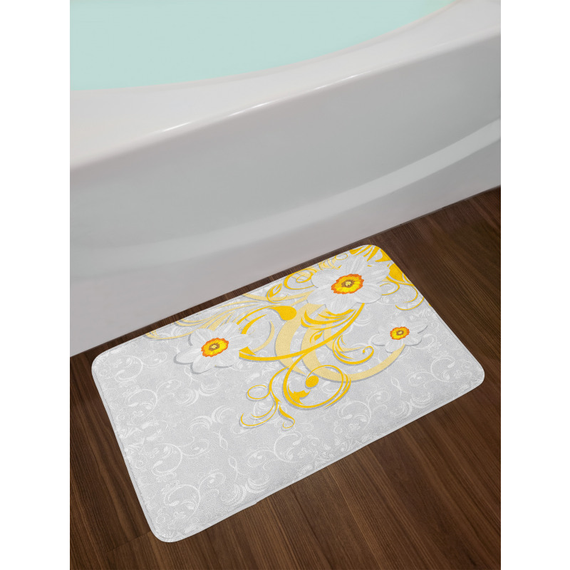 Daffodils Ornaments Art Bath Mat