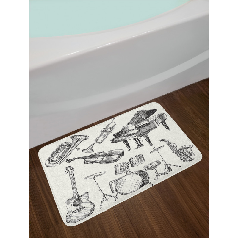 Musical Instruments Bath Mat