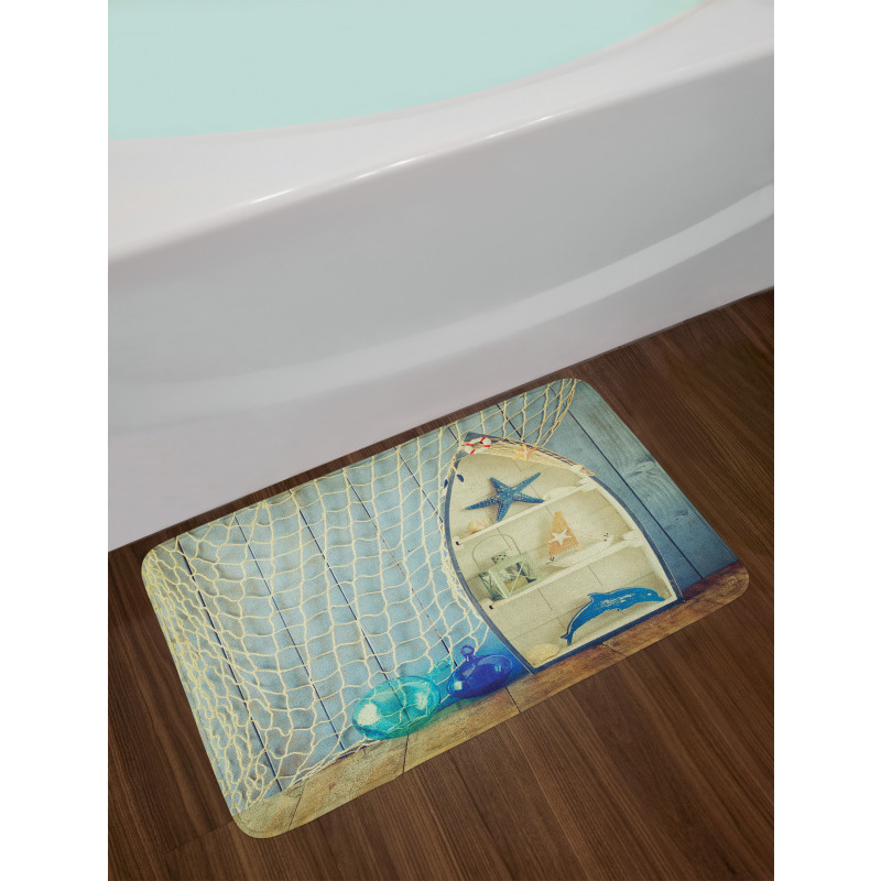 Aquatic Objects Boats Bath Mat