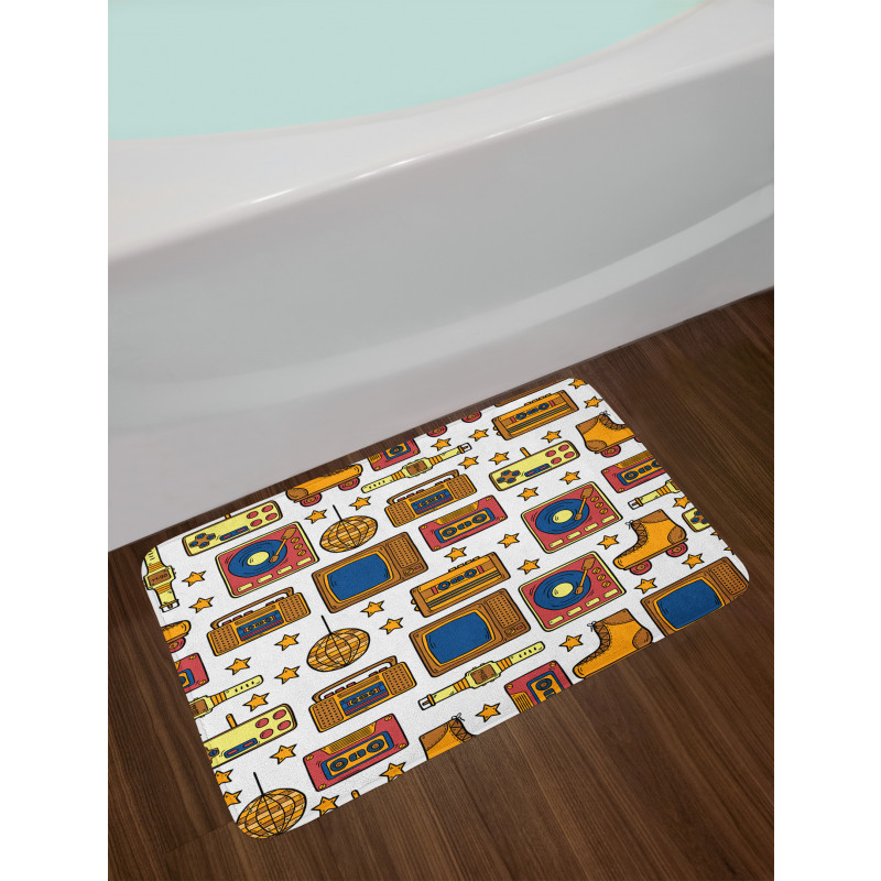 90s Theme Retro Bath Mat