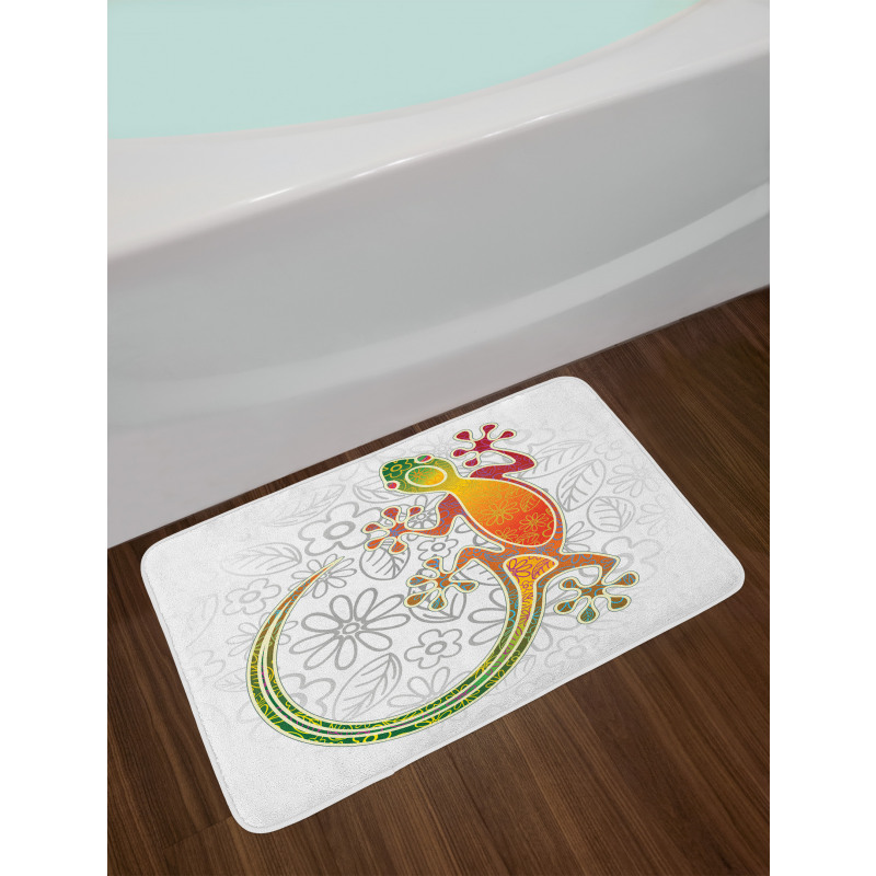 Art Frog Flowers Bath Mat