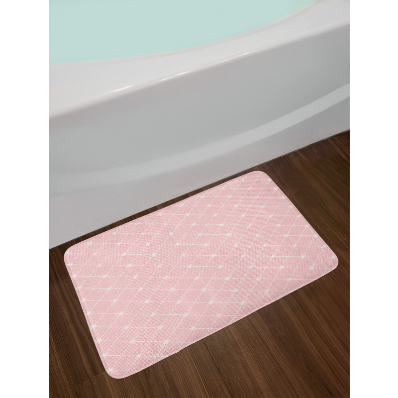 Grid Ornate with Stars Bath Mat