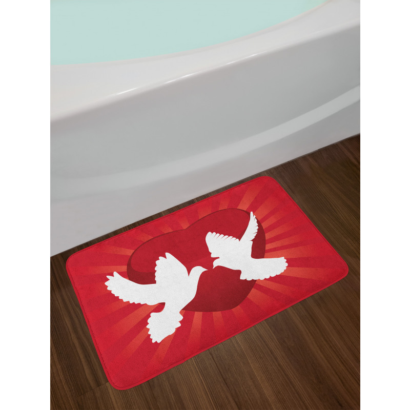 Doves Peace Symbol Romantic Bath Mat