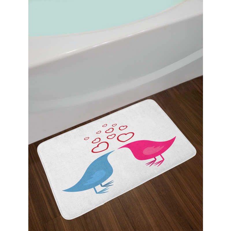 Birds Heart Symbols Romance Bath Mat