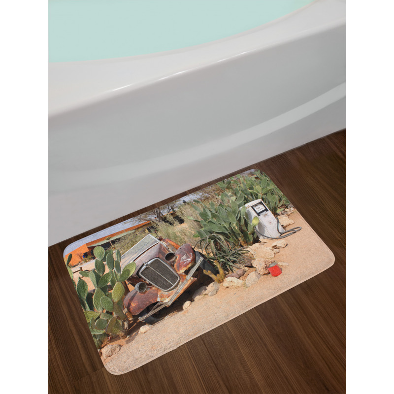 Rusty Broken Car Bath Mat