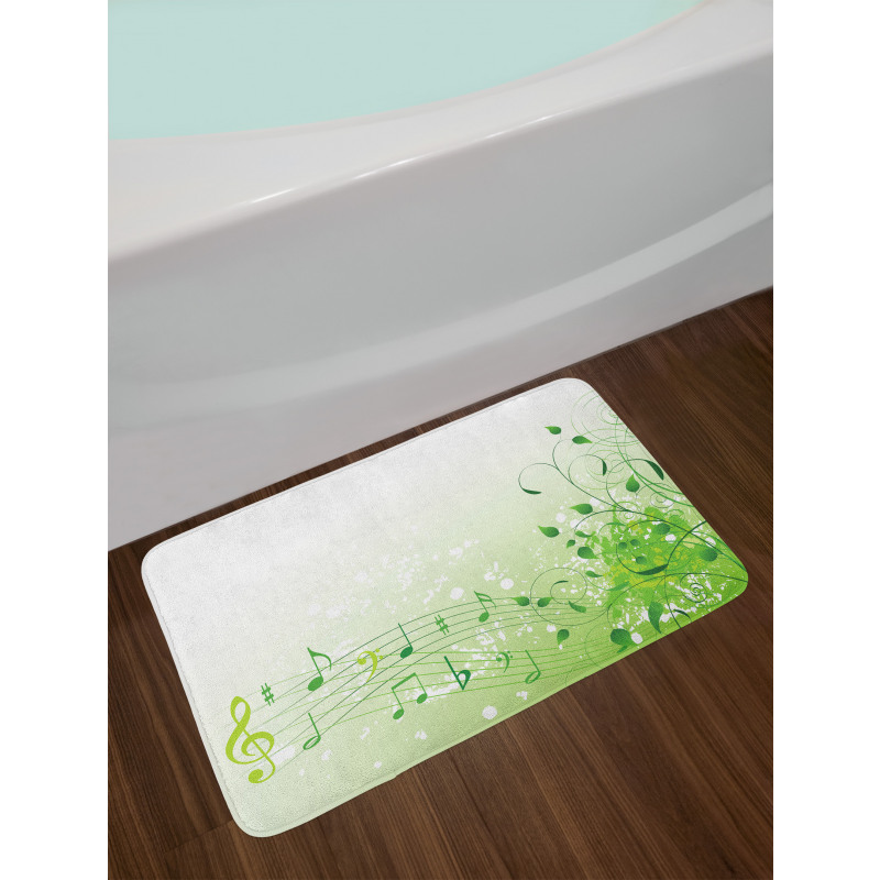 Curlicue Leaves Treble Chef Bath Mat