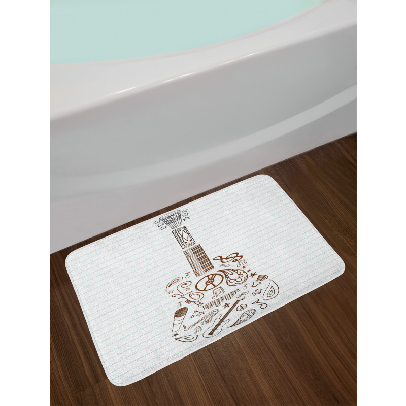 Instrument Tambourine Trumpet Bath Mat