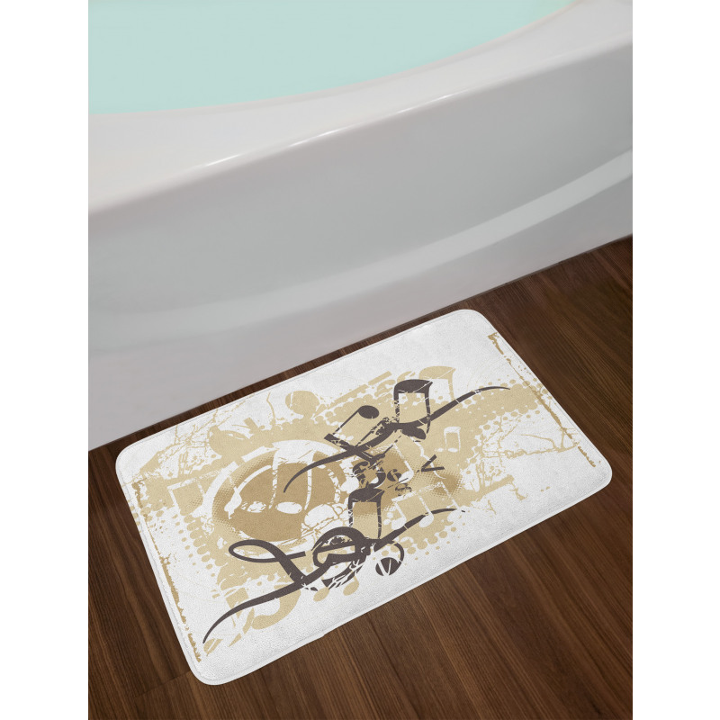 Treble Chef Halftone Motifs Bath Mat