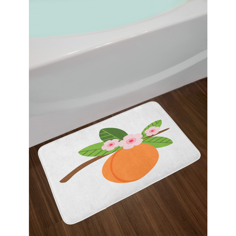 Fruit Branch with Flowers Bath Mat