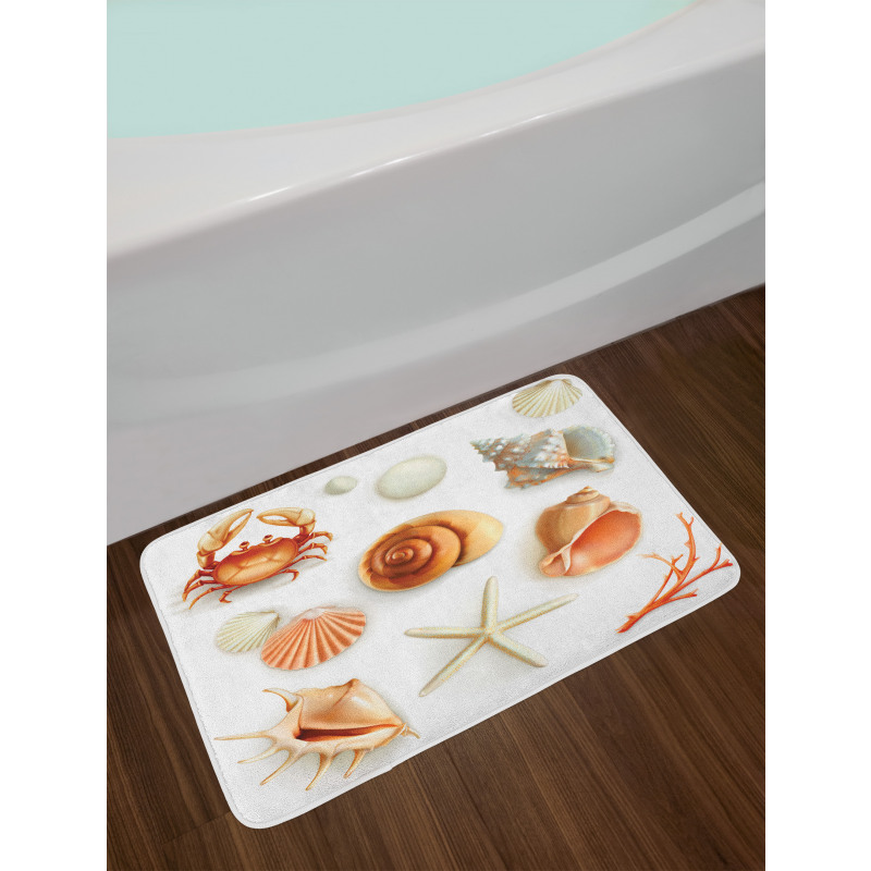 Seashells Marine Aquatic Bath Mat