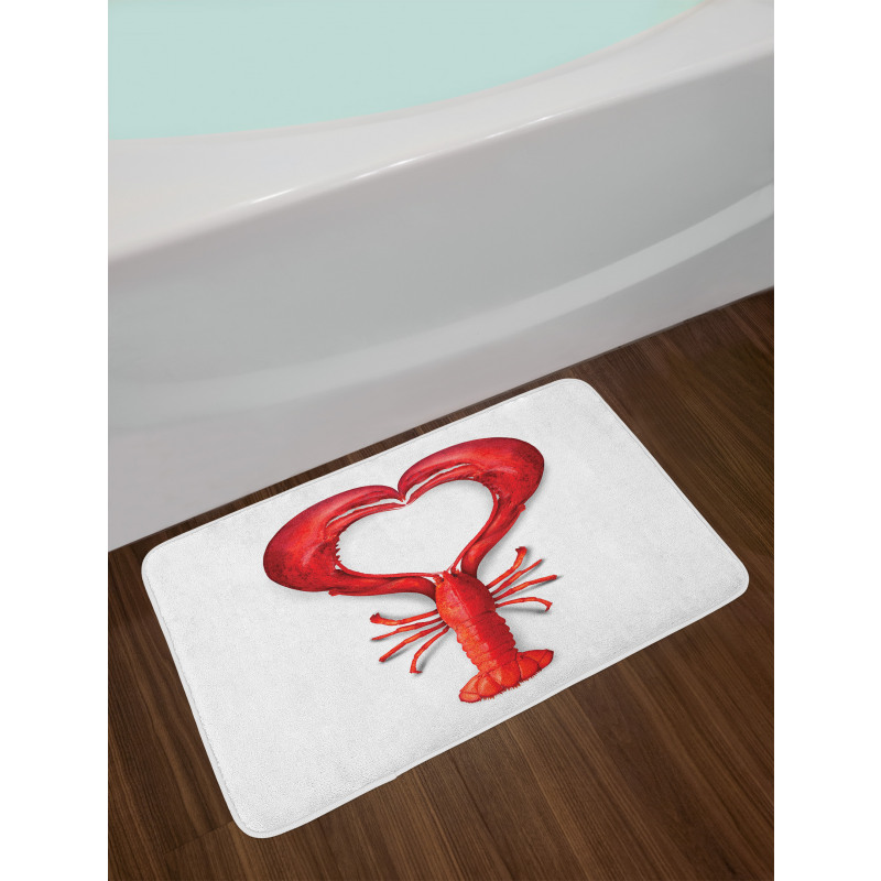 Seafood Lobster Heart Bath Mat