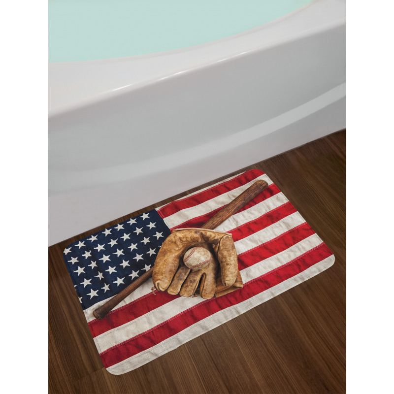 Grunge Baseball Bath Mat