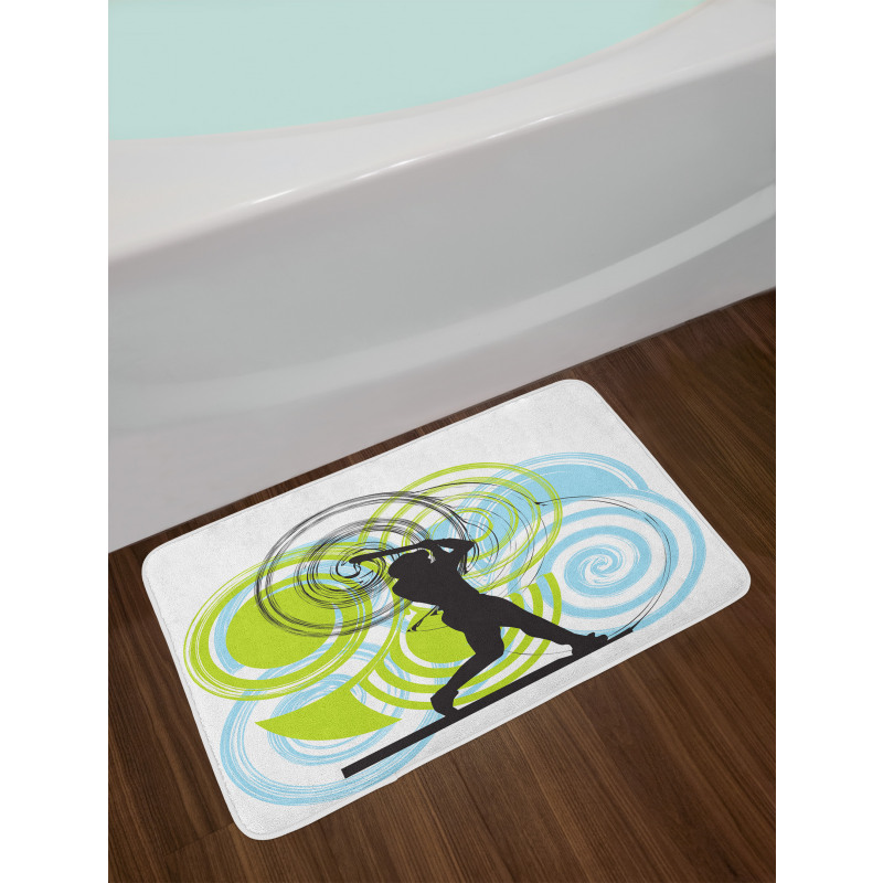 Baseball Player Circles Bath Mat