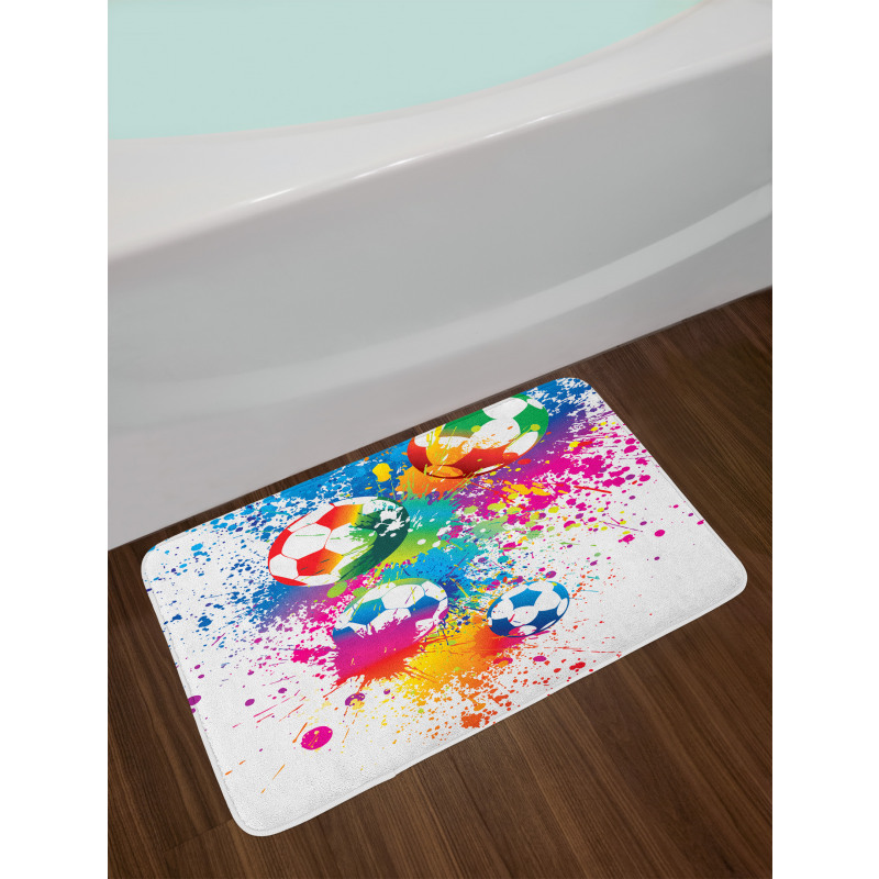 Colorful Splashes Balls Bath Mat