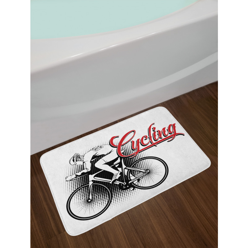 Cycling Man Sport Bike Bath Mat