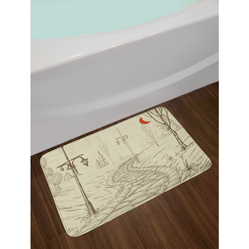 Sketchy Park Alley Bath Mat