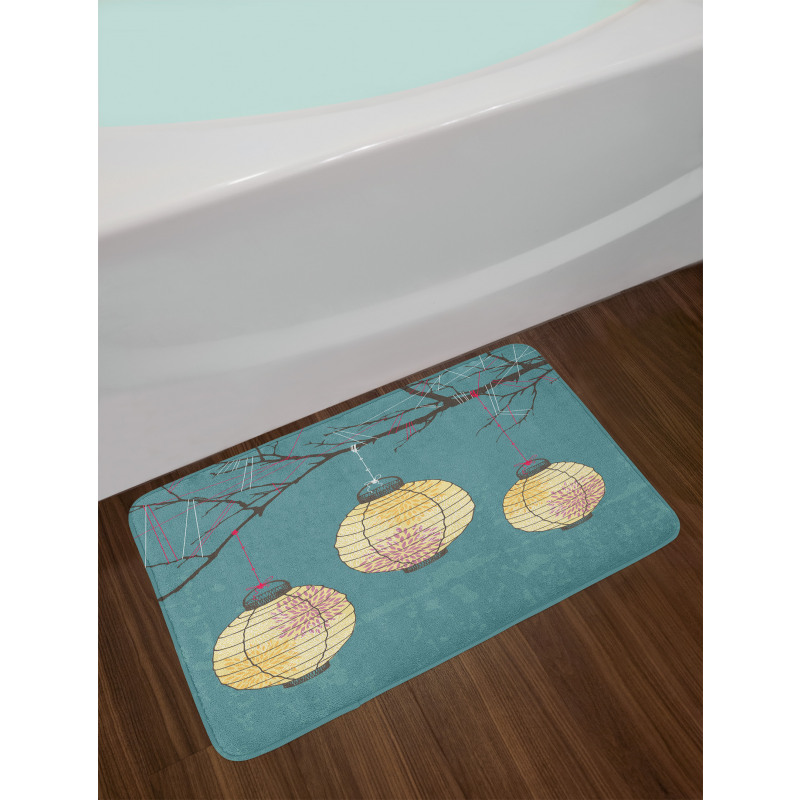 Lanterns Hanging on Tree Bath Mat