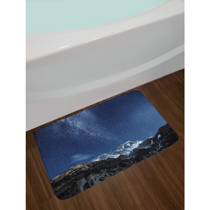 Starry Blue Night Cosmos Bath Mat