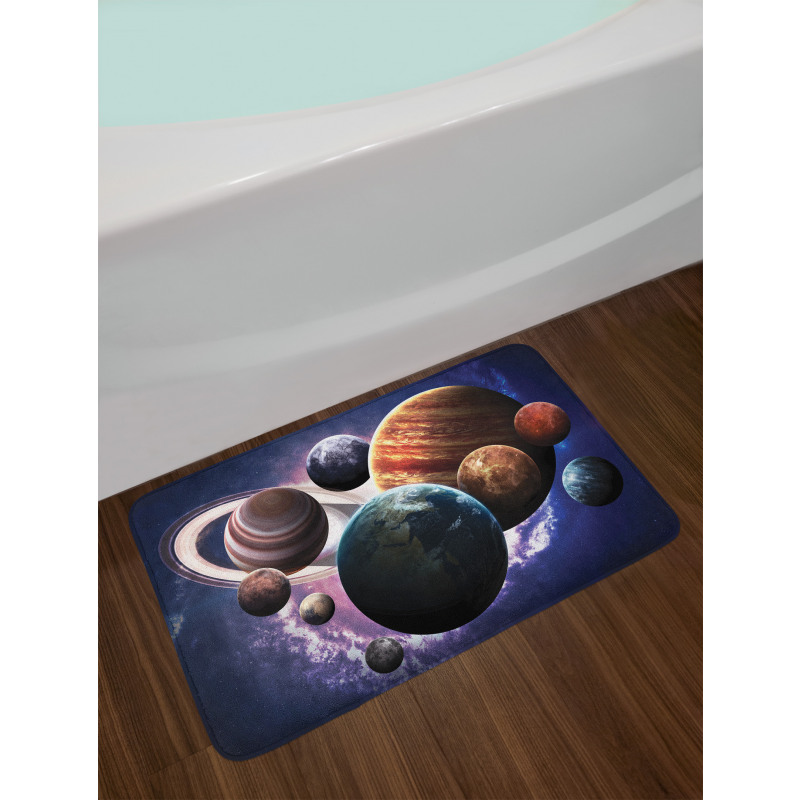 Milky Way Planets Space Bath Mat