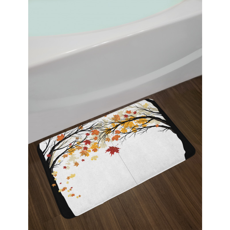 Trees with Dried Leaves Bath Mat
