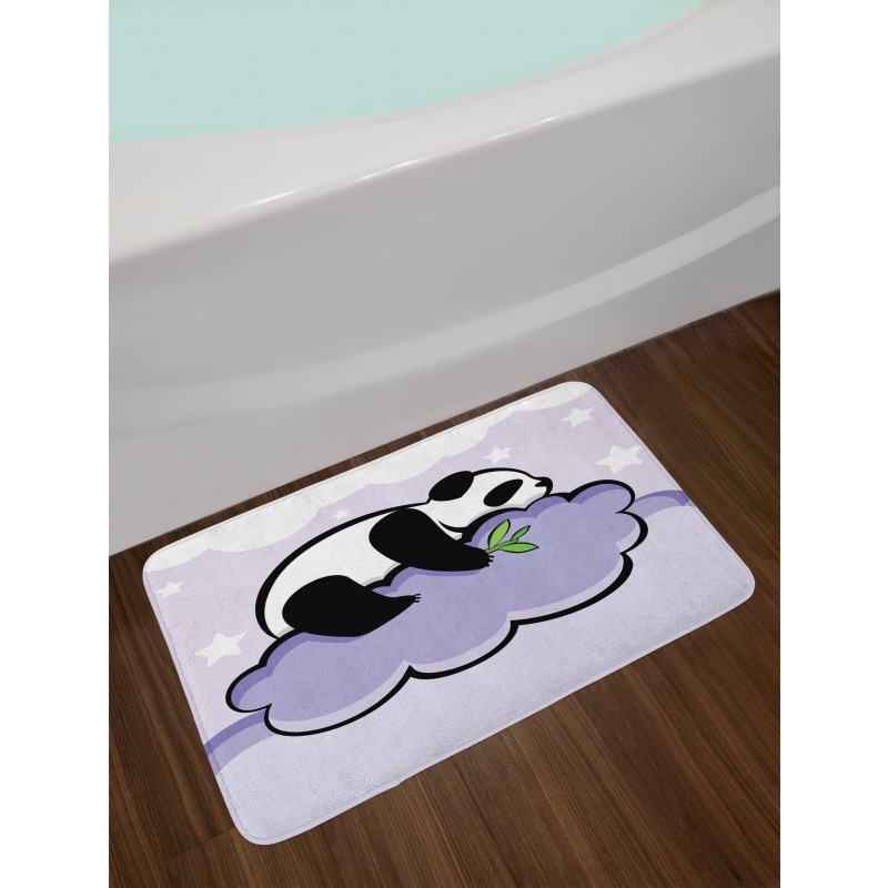 Sleeping Panda on Cloud Bath Mat