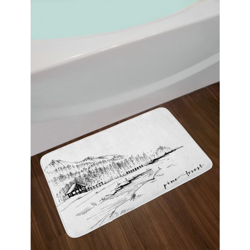 Pine Forest Countryside Bath Mat