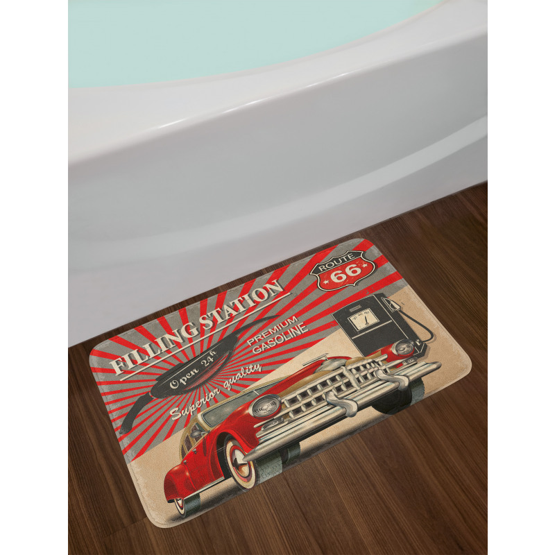 Retro Poster Effect Bath Mat