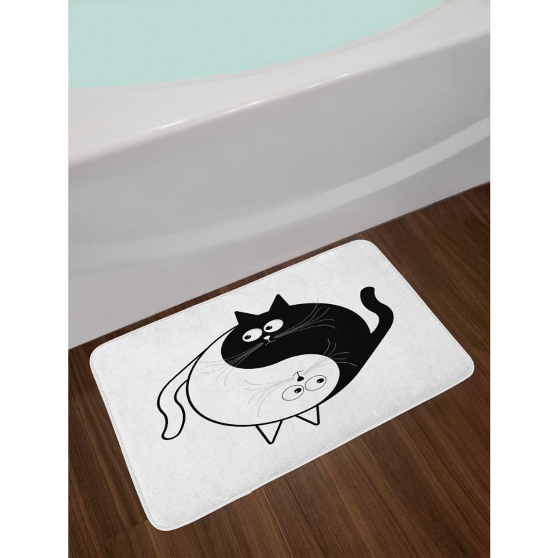 Ying Yang Black White Art Bath Mat