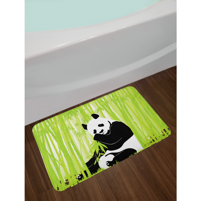 Panda in Bamboo Forest Bath Mat