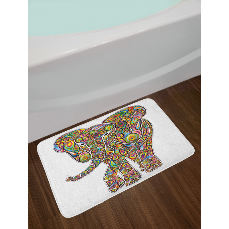 Boho Elephant Art Bath Mat