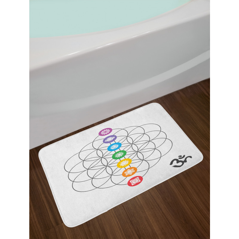 Chakra Point Rings Bath Mat