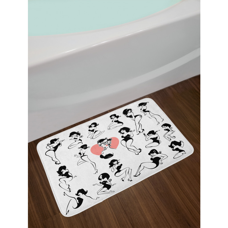 Woman Heart Tattoo Model Bath Mat