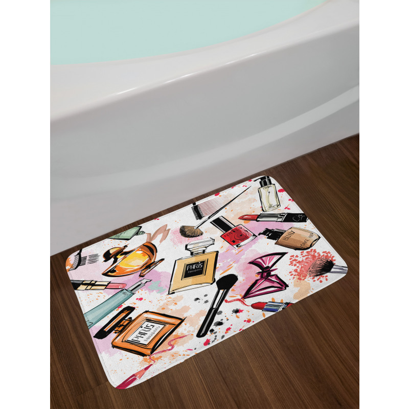 Cosmetics Make up Theme Bath Mat