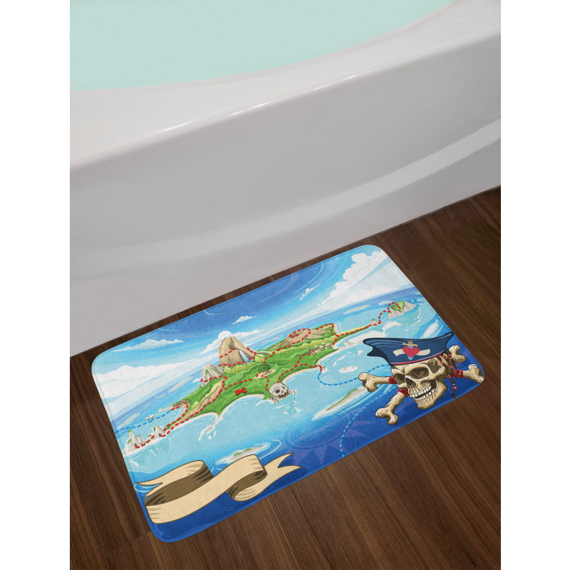 Pirate Island Skull Bath Mat