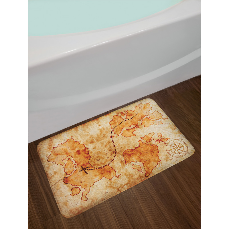 Grunge Map Bath Mat