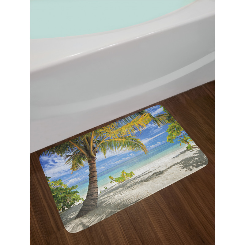 Palm Trees Coastline Bath Mat