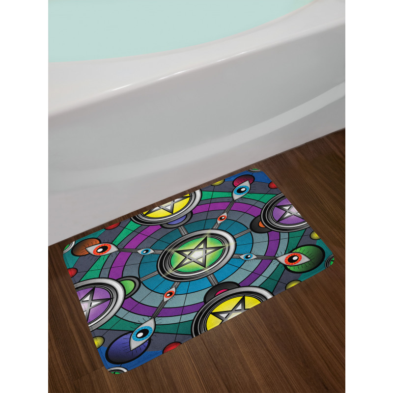 Pentagram Evil Eyes Bath Mat