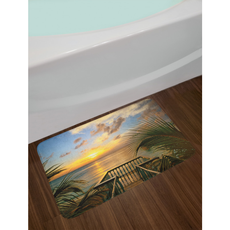 Palms Sunset Scenery Bath Mat