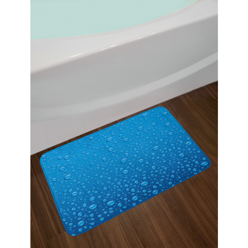 Water Drops Aquatic Rain Bath Mat