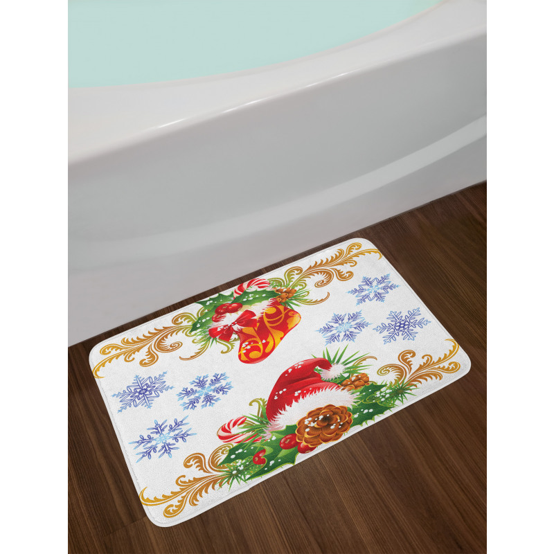 Stocking Santa Hat Bath Mat