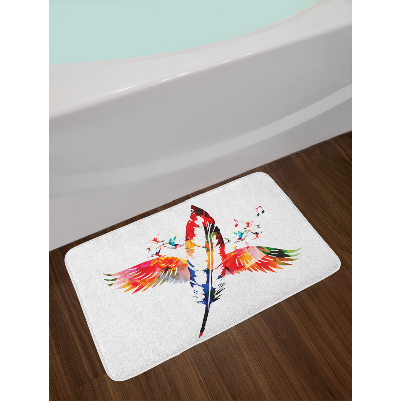 Feather with Wings Birds Bath Mat