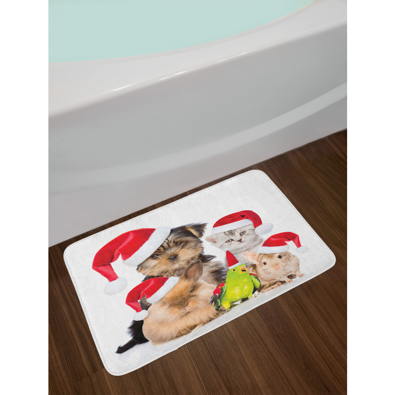 Christmas Theme Pets Bath Mat