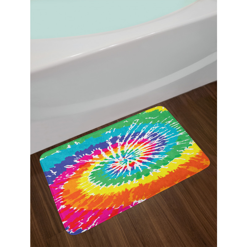 Rainbow Tie Dye Effect Bath Mat