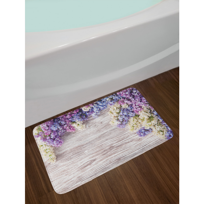 Lilac Flowers Bouquet Bath Mat